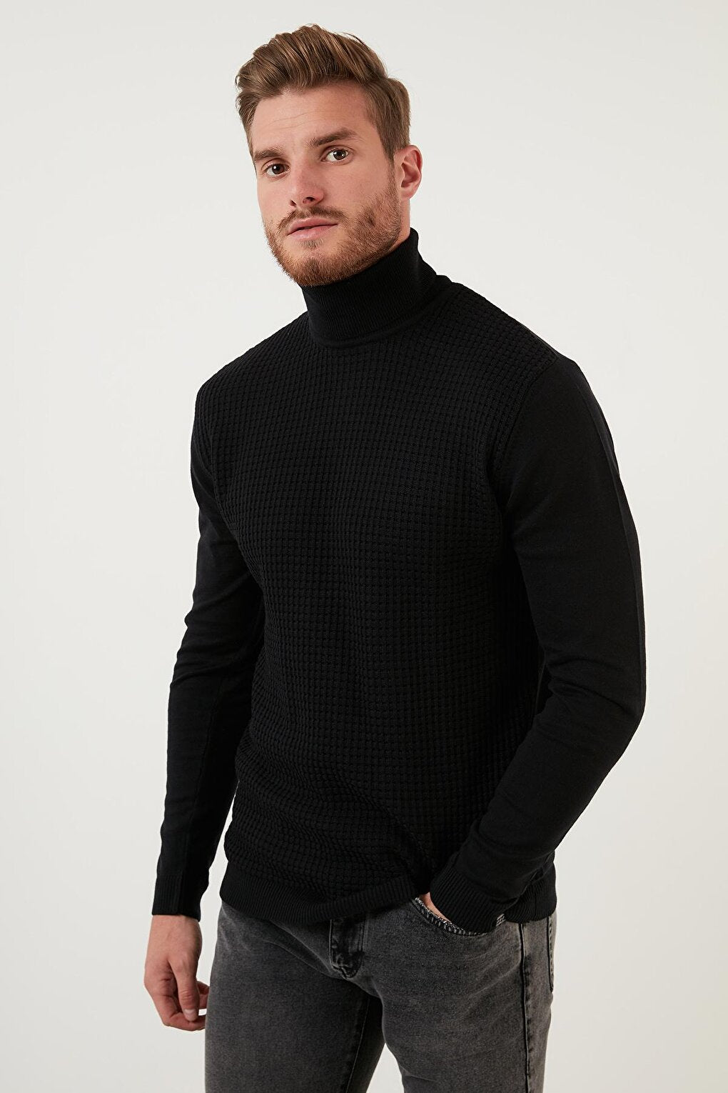 Regular Fit Turtleneck Cotton Knitwear Sweater 6353462