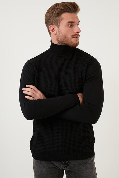 Regular Fit Turtleneck Cotton Knitwear Sweater 6353462