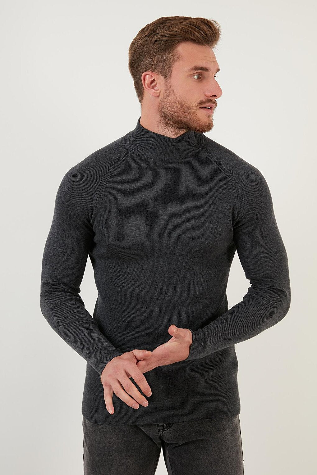 Slim Fit Turtleneck Cotton Knitwear Sweater 6353460