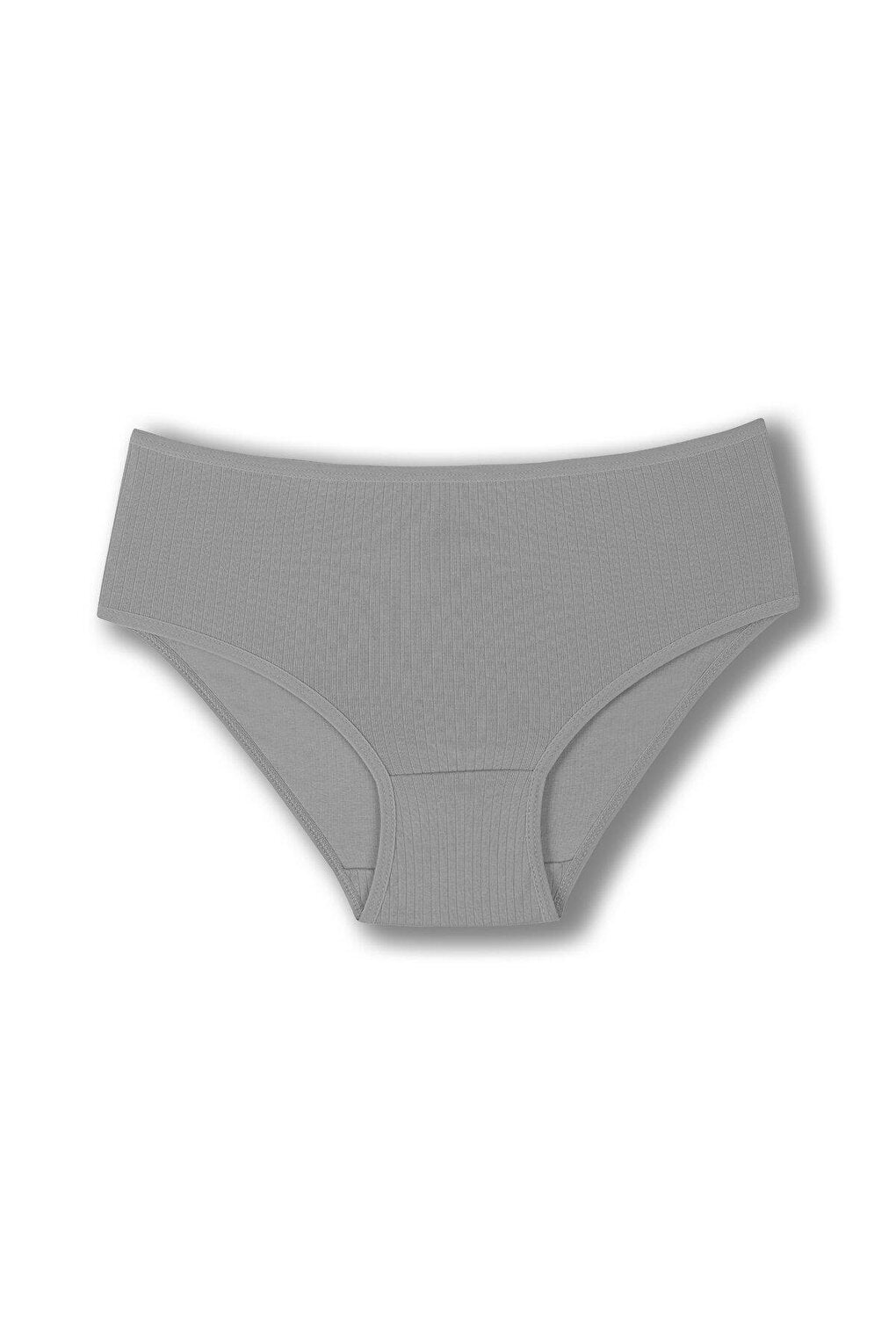 Cotton Ribbed High Waist Plus Size Women's Panties 3-Piece