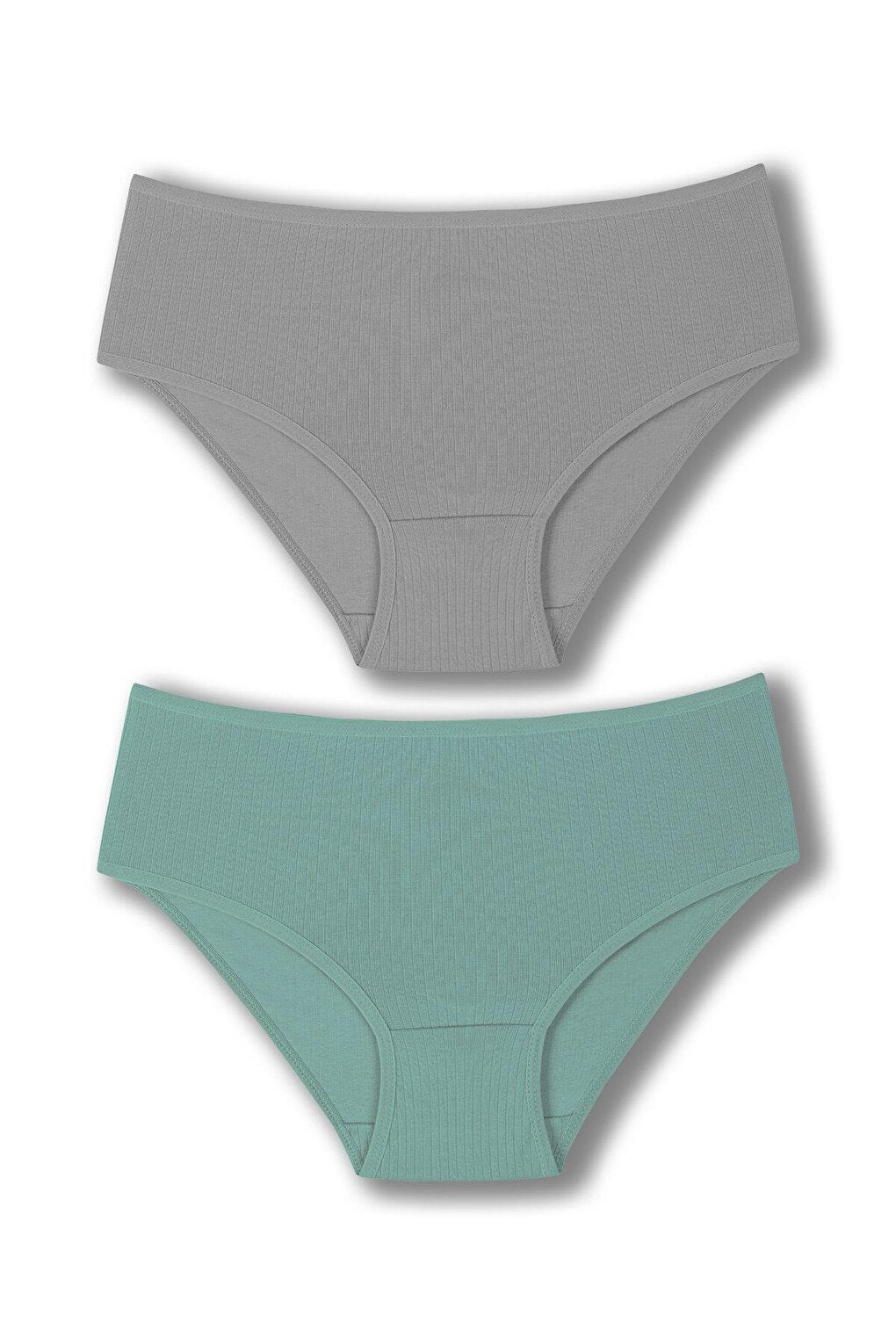 Cotton Ribbed High Waist Plus Size Women's Panties 2-pack