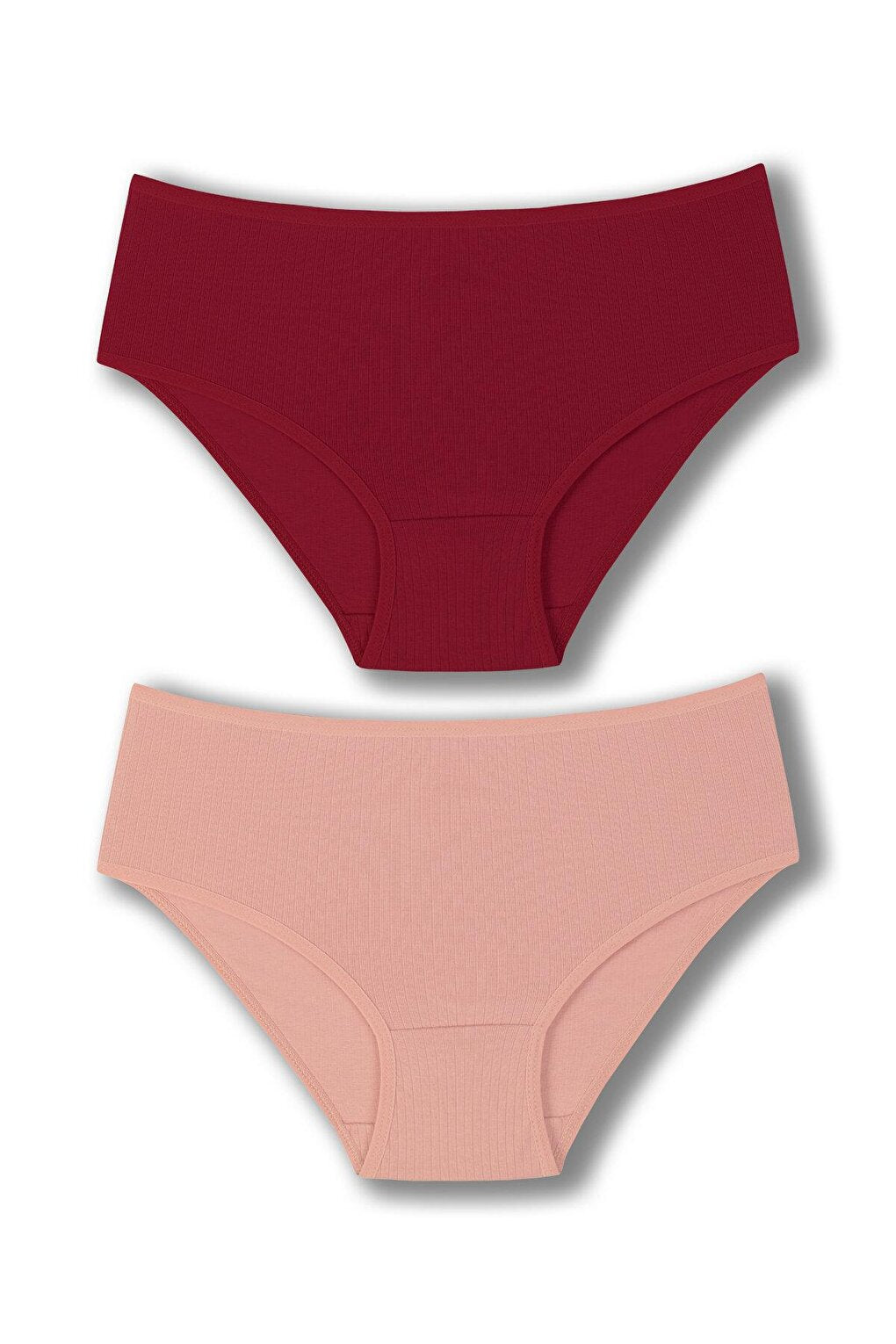 Cotton Ribbed High Waist Plus Size Women's Panties 2-pack