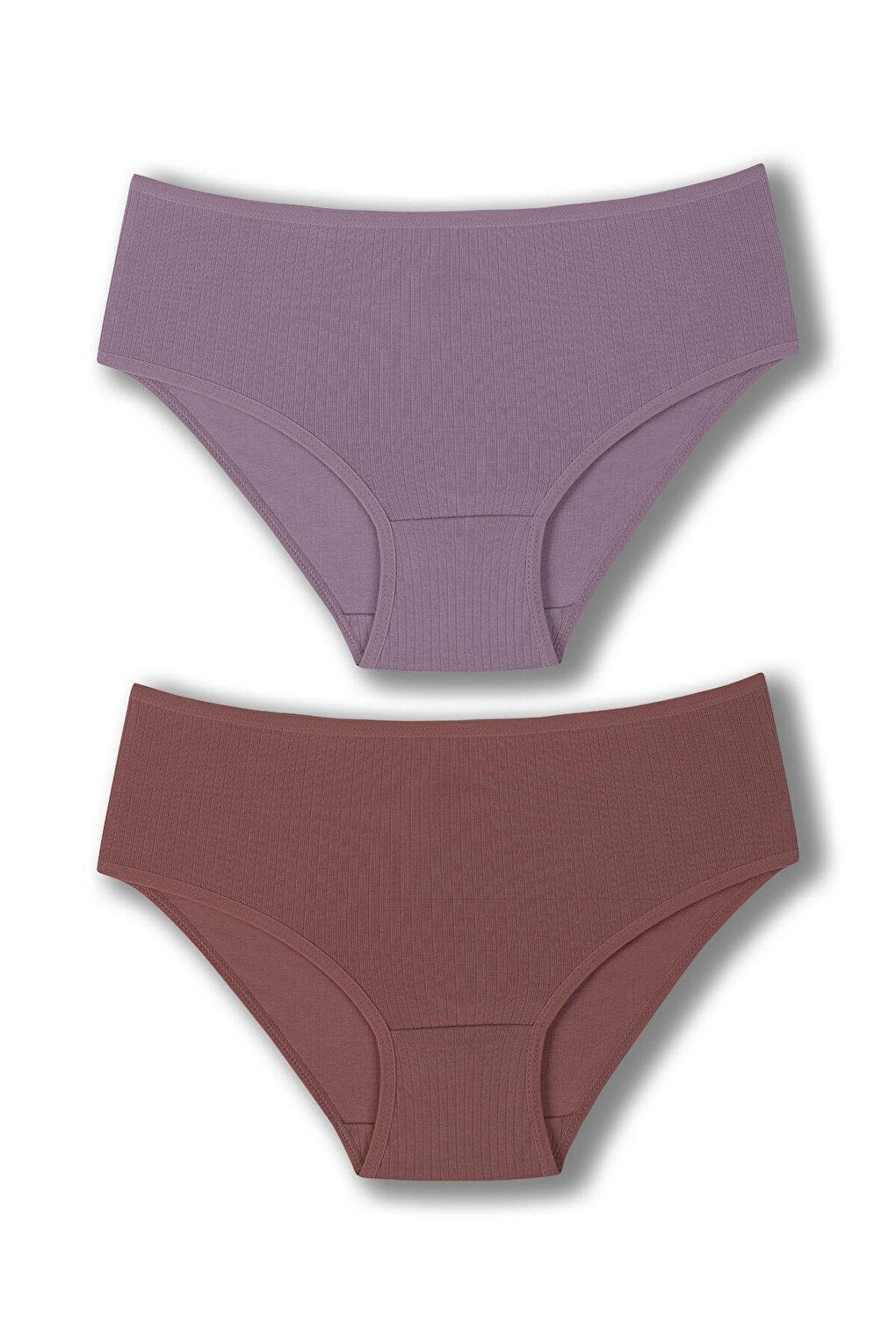 Cotton Ribbed High Waist Plus Size Women's Panties 2-pack