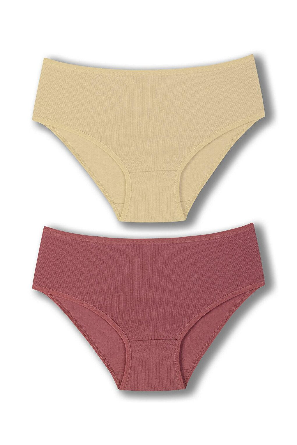 Cotton Ribbed High Waist Plus Size Women's Panties 2-pack