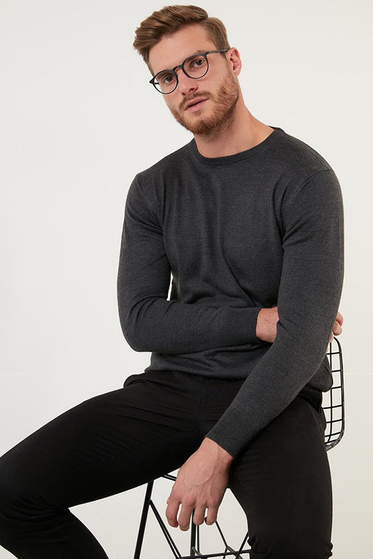 Wool Slim Fit Crew Neck Knitwear Sweater 518BICYCLE