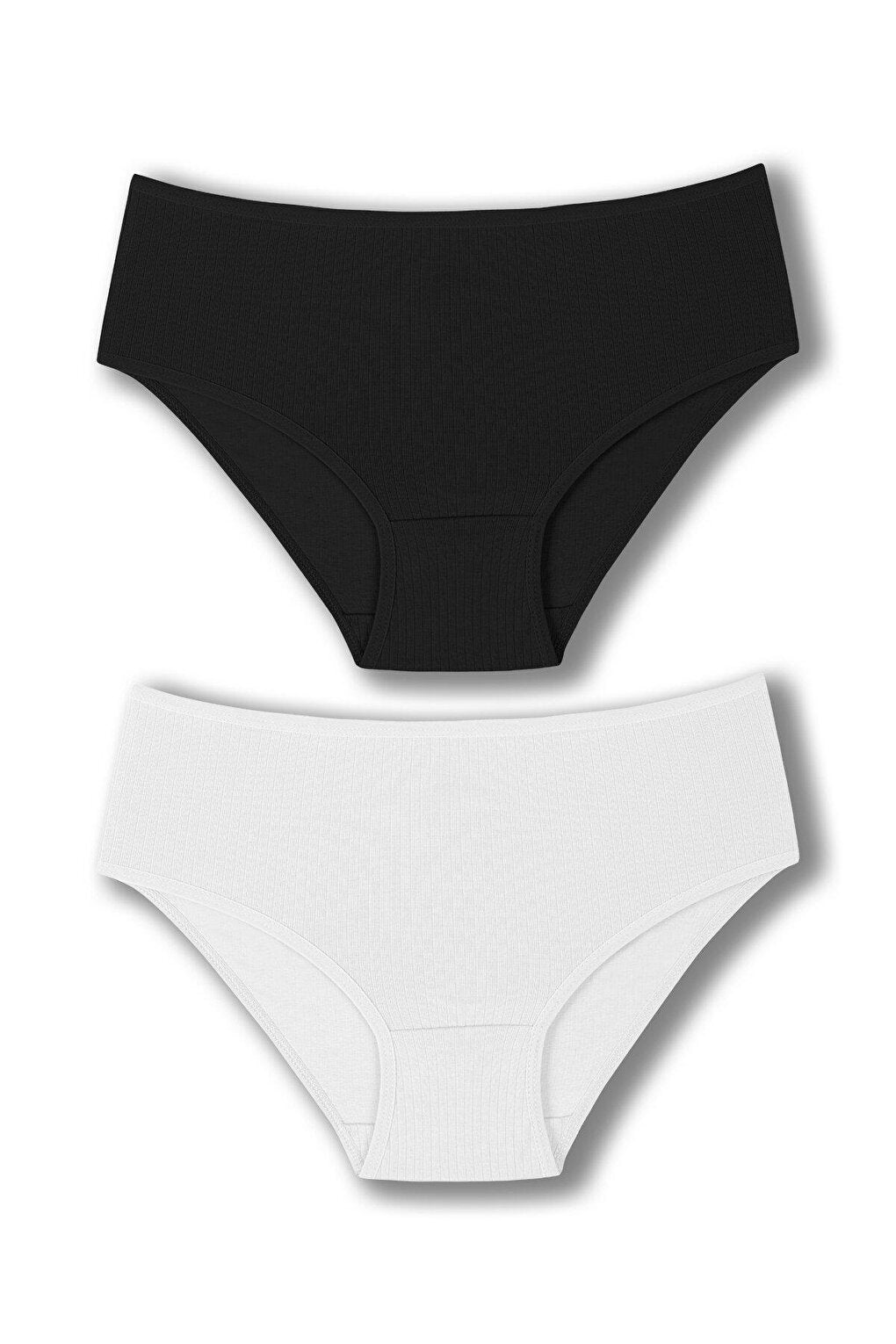 Cotton Ribbed High Waist Plus Size Women's Panties 2-pack