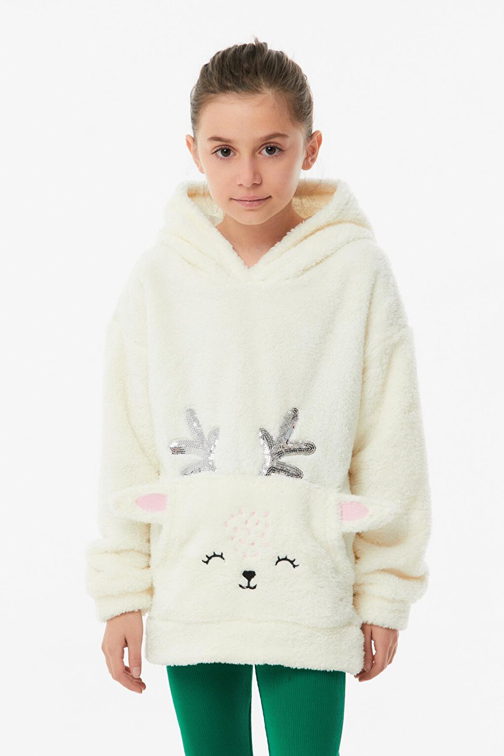 Sequined Embroidered Girls Sweatshirt