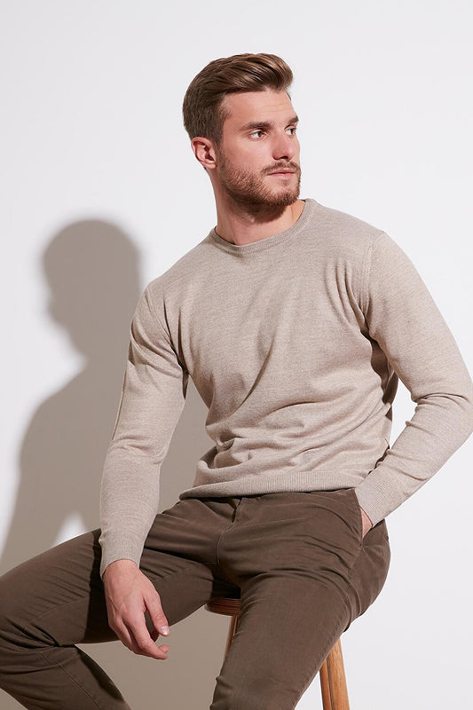 Wool Slim Fit Crew Neck Knitwear Sweater 518BICYCLE