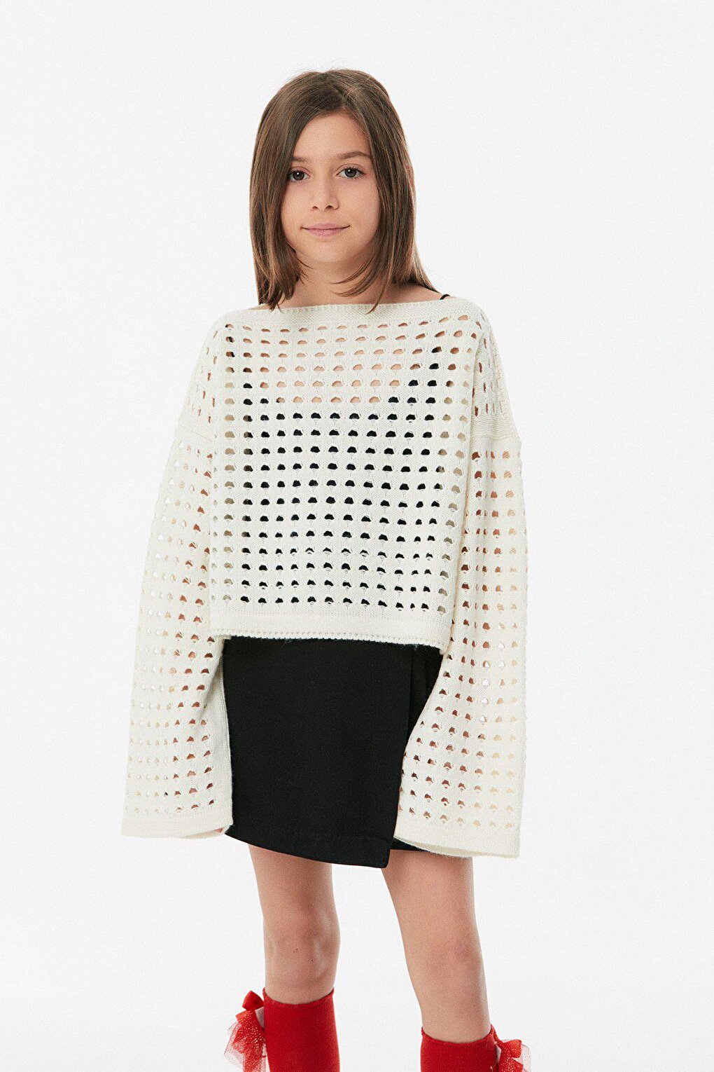 Openwork Girl's Knitwear Sweater