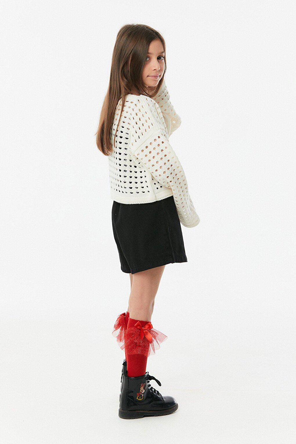 Openwork Girl's Knitwear Sweater