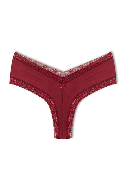 Interlock Waist and Leg Lace High Waist Brazil Women's Panties