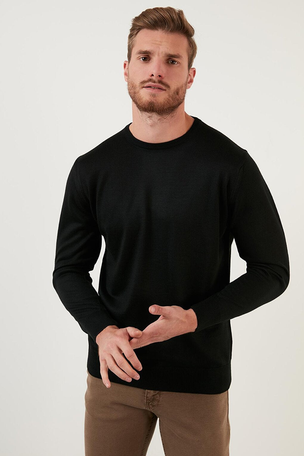 Wool Slim Fit Crew Neck Knitwear Sweater 518BICYCLE