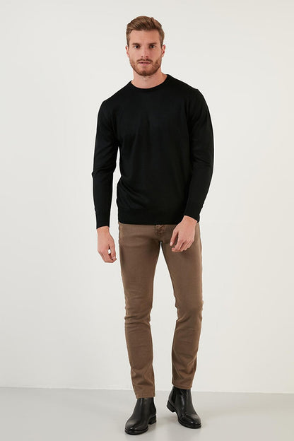 Wool Slim Fit Crew Neck Knitwear Sweater 518BICYCLE