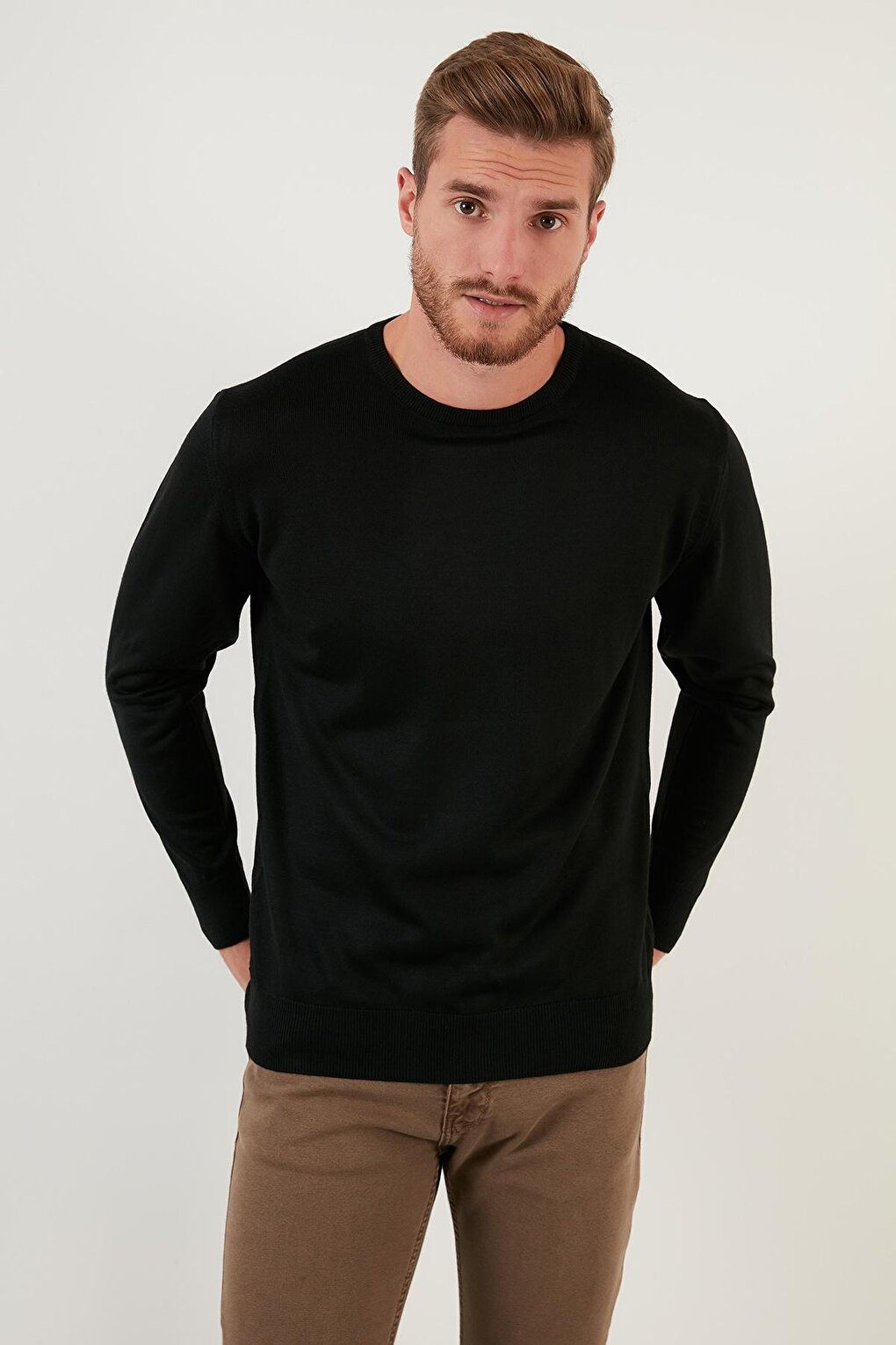 Wool Slim Fit Crew Neck Knitwear Sweater 518BICYCLE