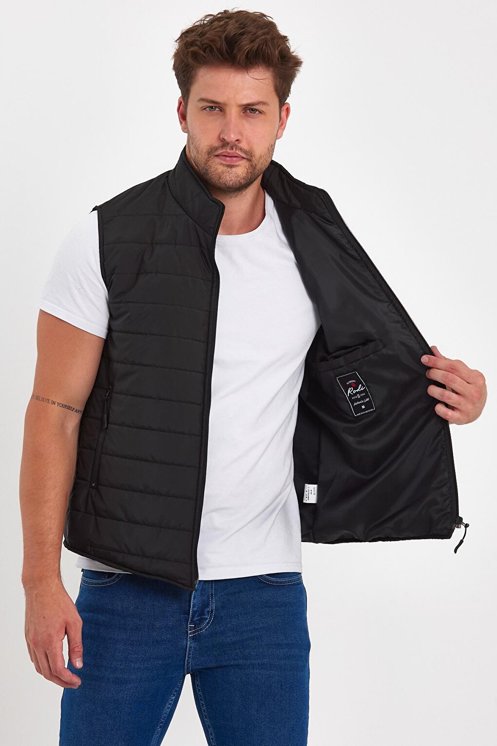 Quilted Stand Collar Men's Vest