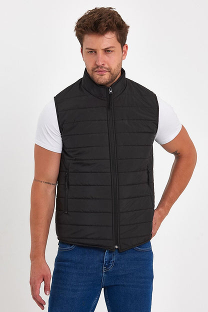 Quilted Stand Collar Men's Vest