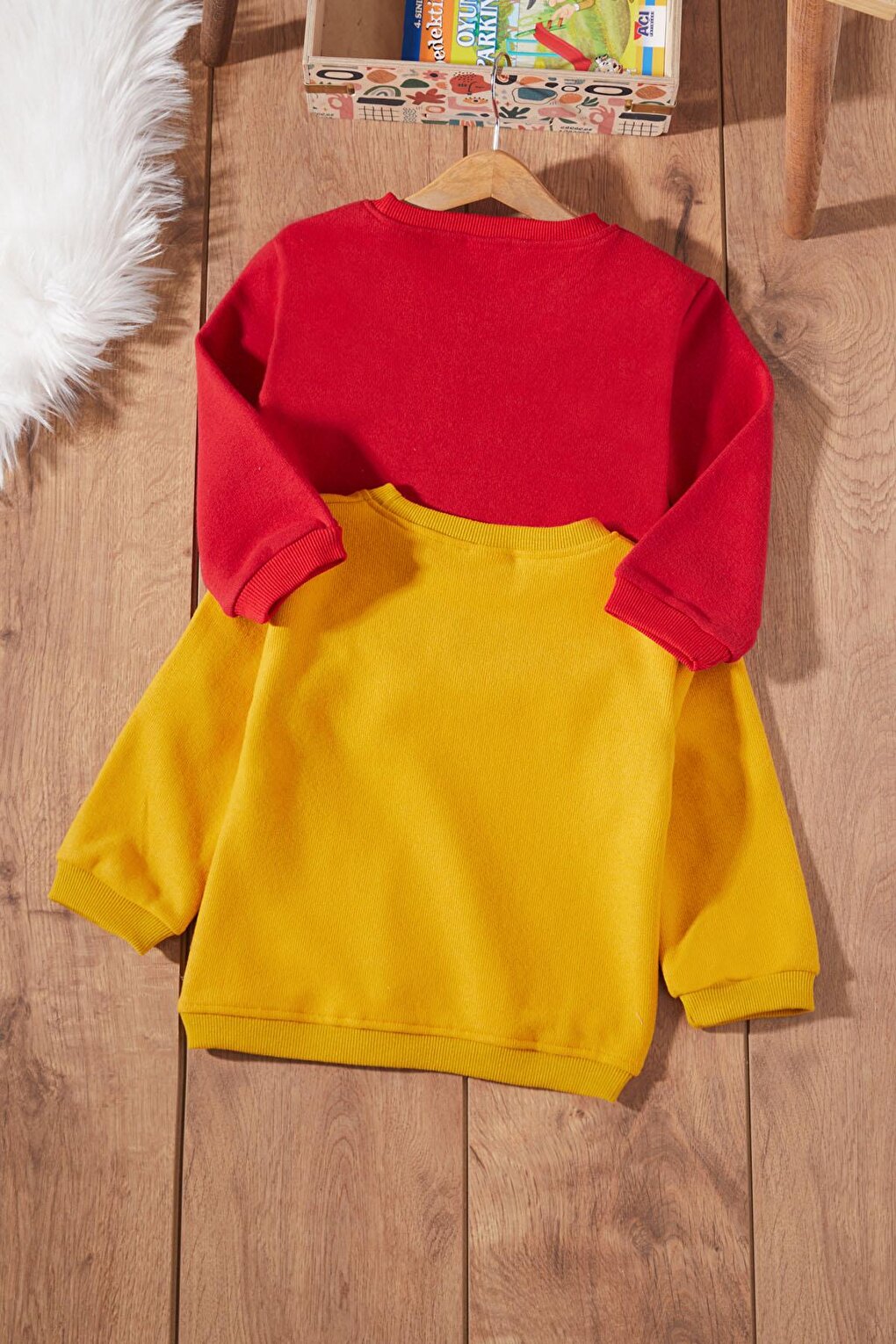 Baby Boy Selanik Fabric 2-Piece Sweater Mustard-Red 17390