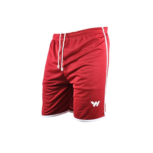 20202 Claret Red-White Polyester Men's Sports Shorts