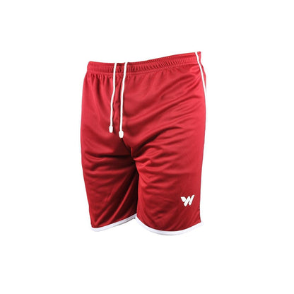 20202 Claret Red-White Polyester Men's Sports Shorts