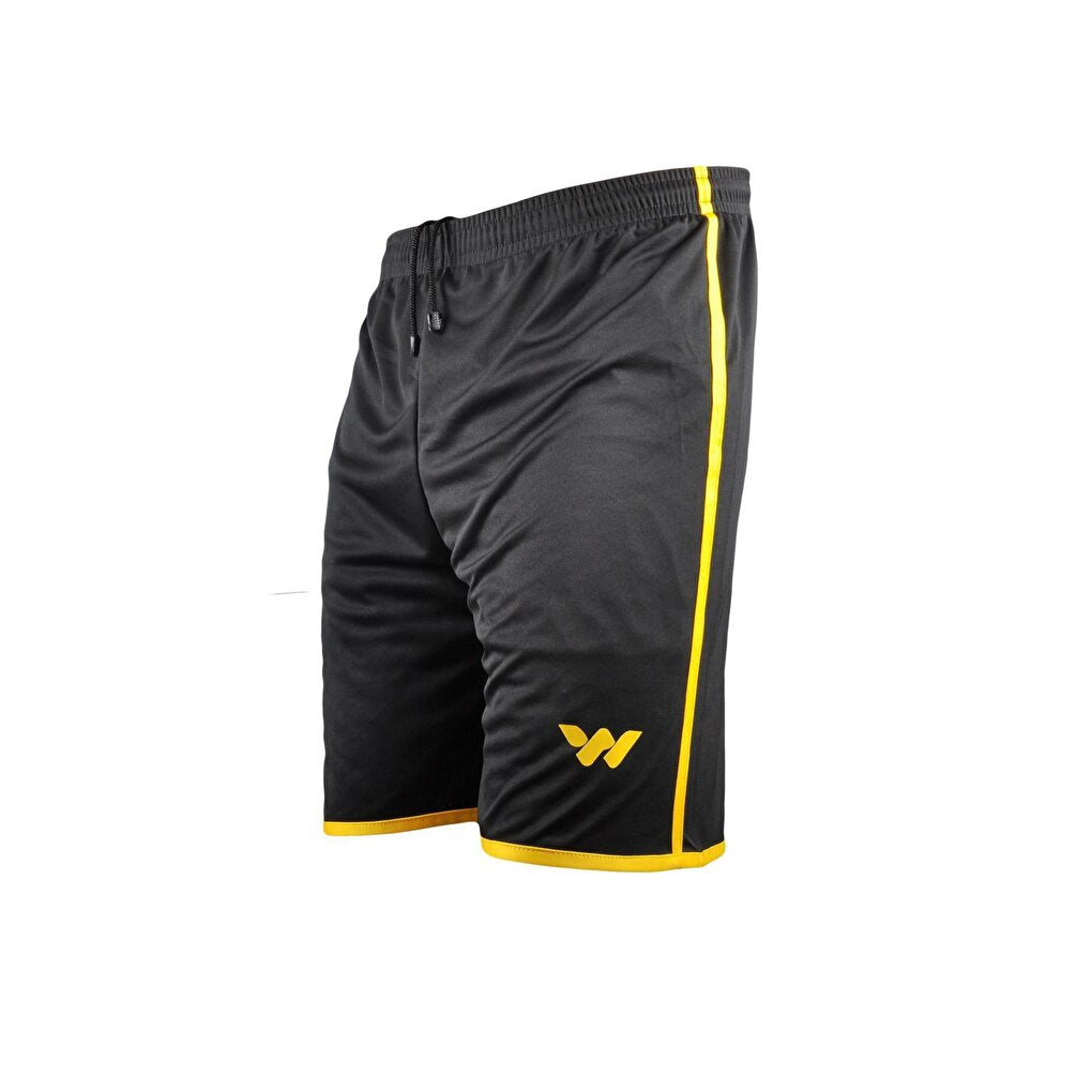 20202 Black-Yellow Polyester Men's Sports Shorts