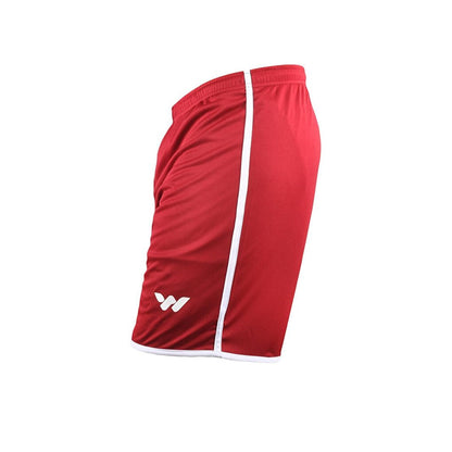 20202 Claret Red-White Polyester Men's Sports Shorts