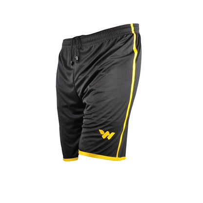 20202 Black-Yellow Polyester Men's Sports Shorts