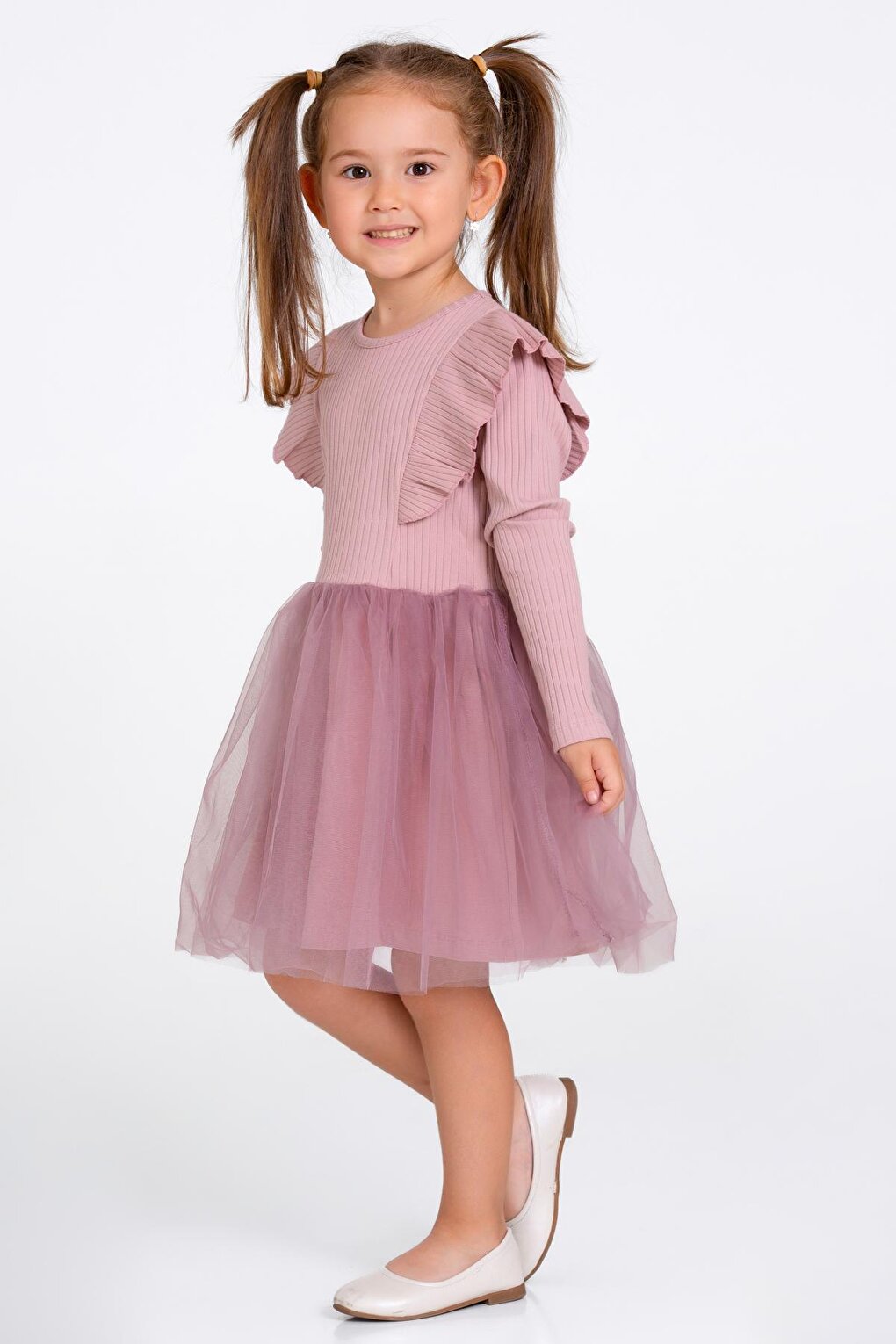 Girl's Dusty Rose Tulle Dress 3-7 Years Old - 23167-4