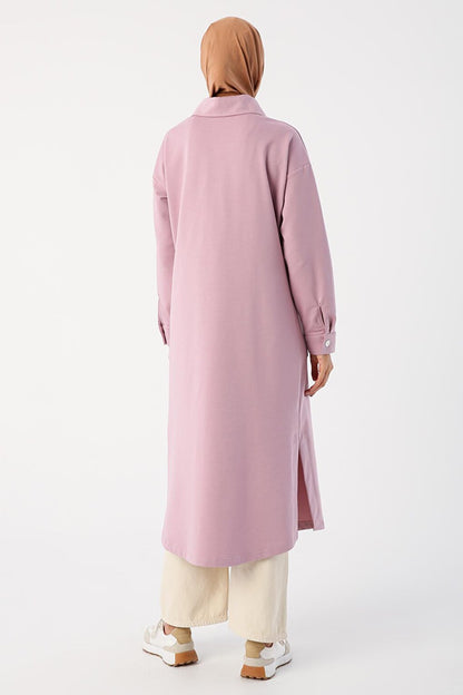 Lila01 Wide Collar Half Layer Long Tunic