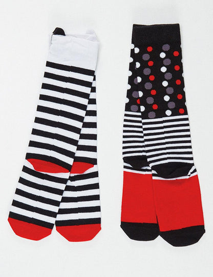 Striped Cats Girls Knee Socks 2-pack