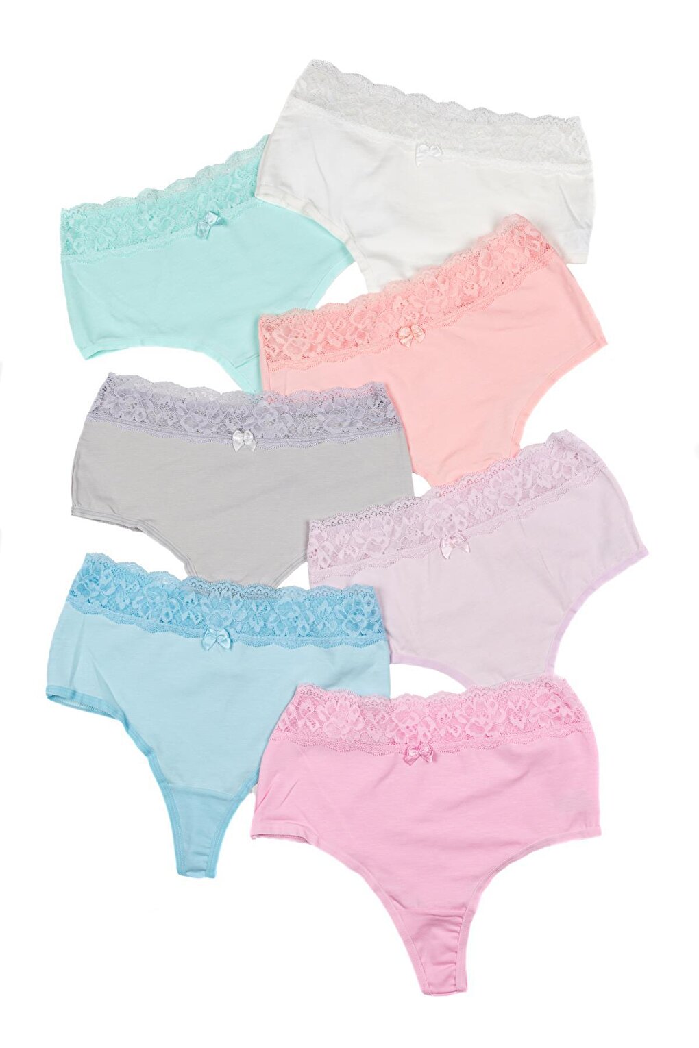 Women's Panties High Waist Thong Large Size Pack of 7