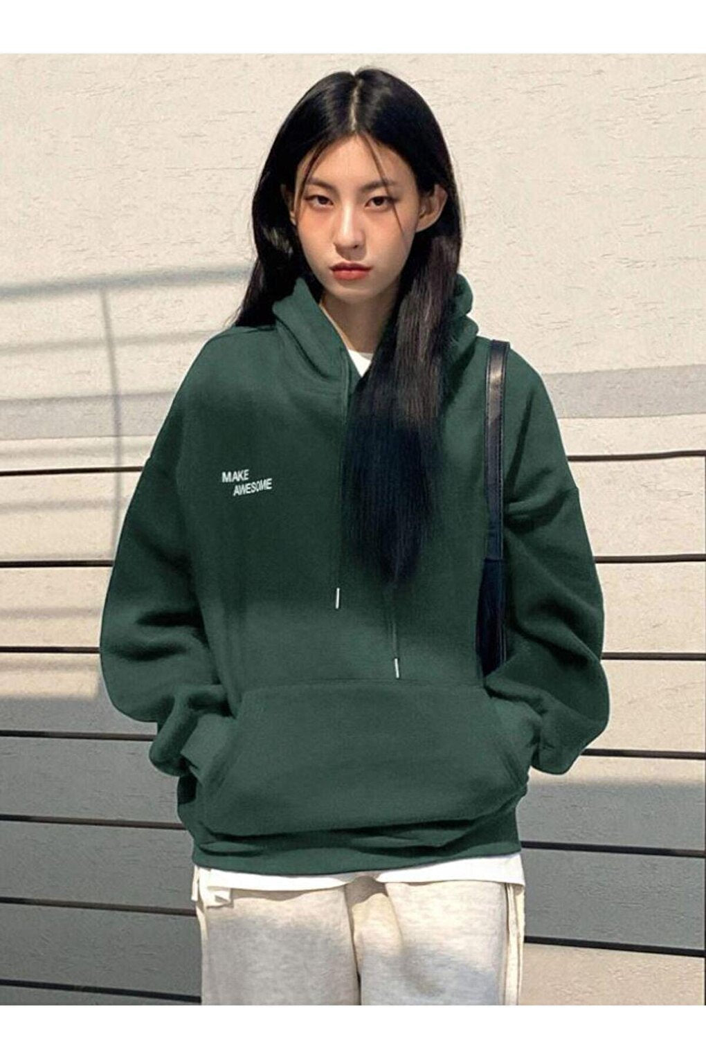 Women's GREEN Confidence Printed Hooded Sweatshirt