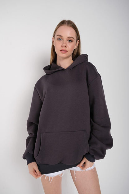 Women's GRAY Oversize Hooded Sweatshirt 000