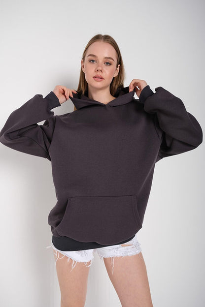 Women's GRAY Oversize Hooded Sweatshirt 000