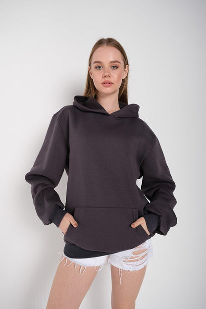 Women's GRAY Oversize Hooded Sweatshirt 000