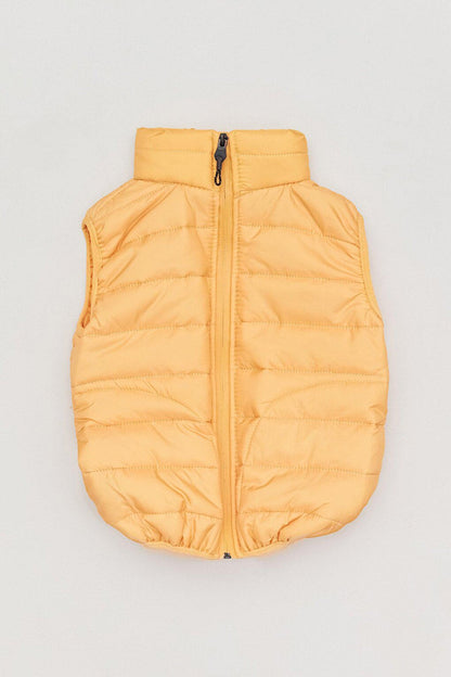 High Collar Boy's Puffer Vest with Pockets