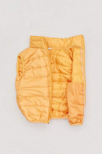 High Collar Boy's Puffer Vest with Pockets