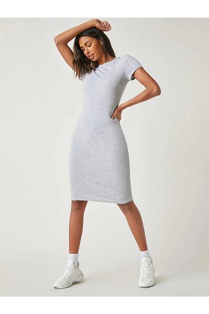 Women's Gray Basic Dress