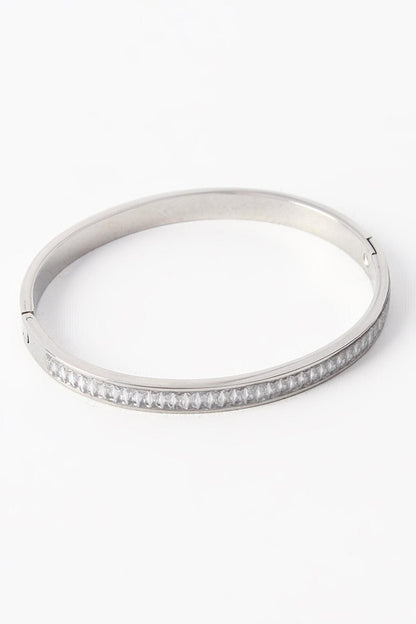 SILVER Stoned Steel Handcuff