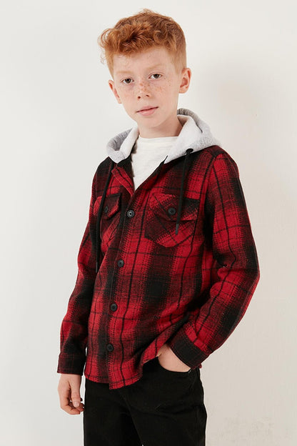 Hooded Double Pocket Plaid Winter Lumberjack Shirt CF24W81780