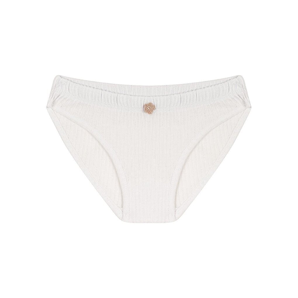 White Jacquard Ribbed Panties Two Pack