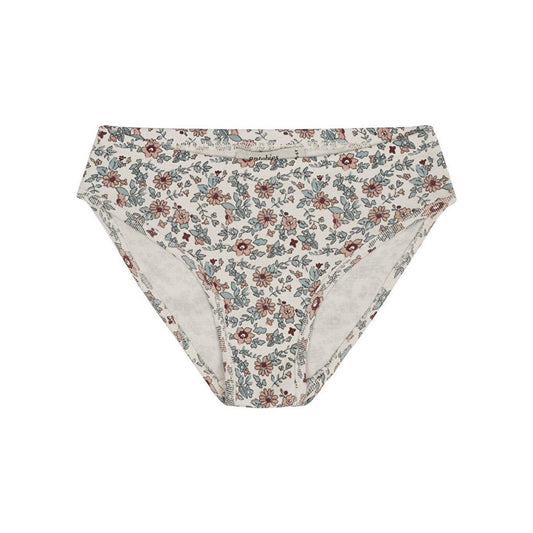 Winter Flowers / White Rib Panties Double Pack