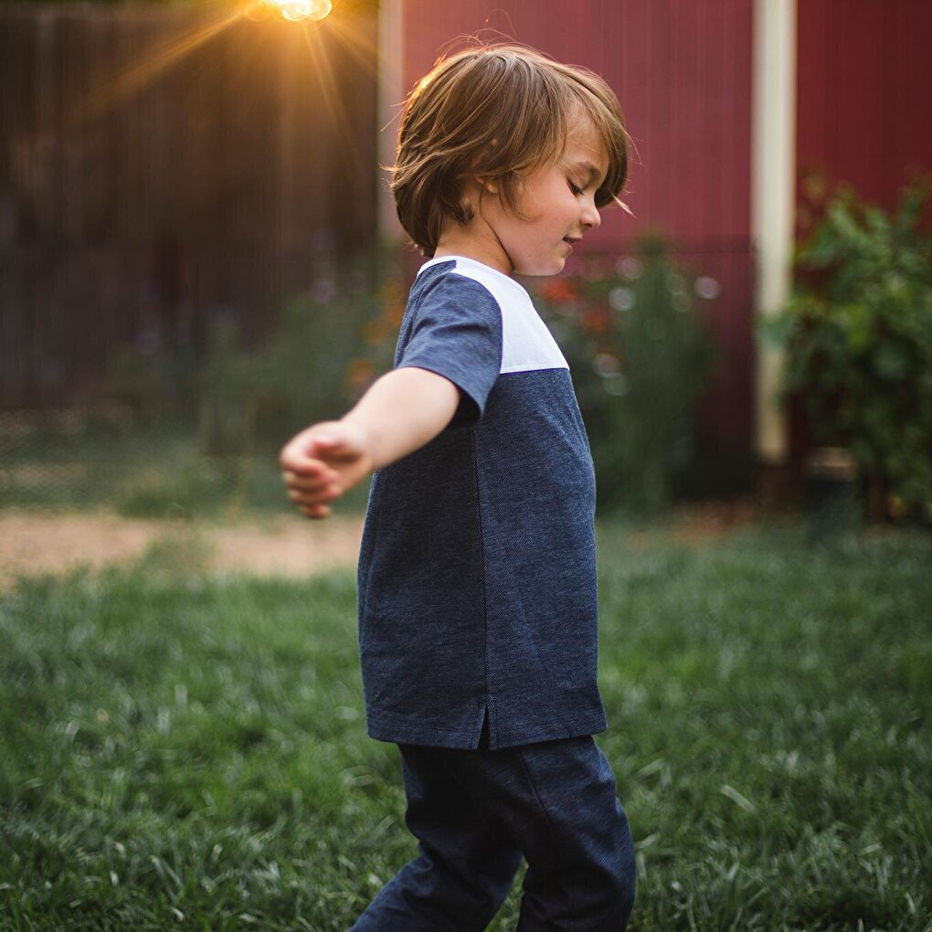 Denim Short Sleeve Pajama Set