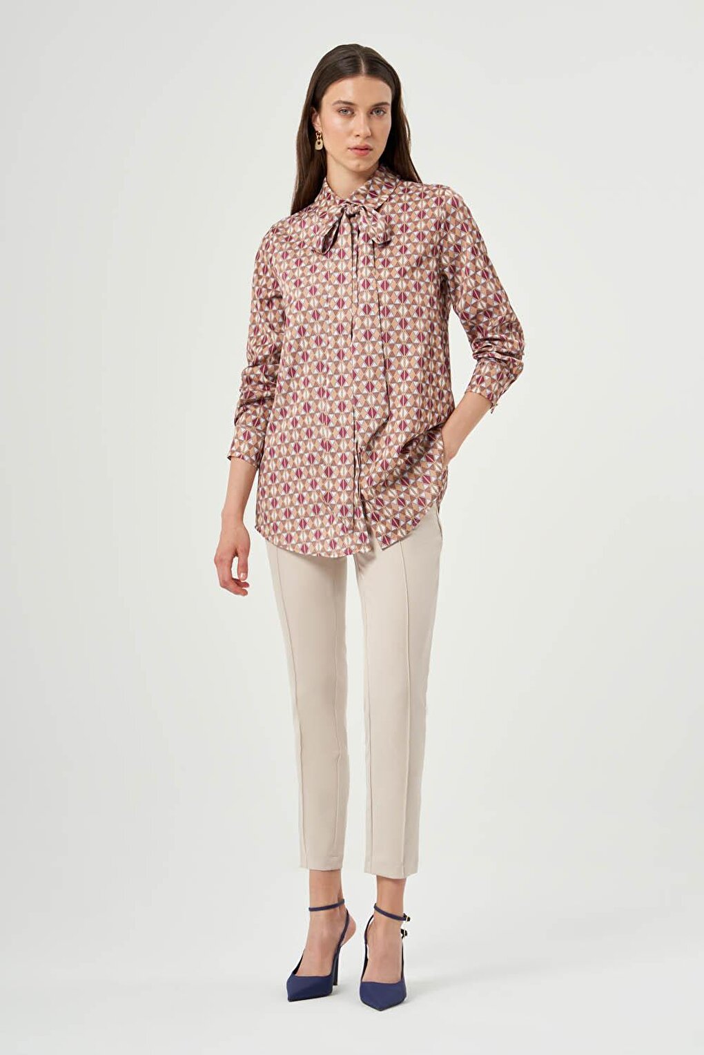 Geometric Patterned Shirt Tunic