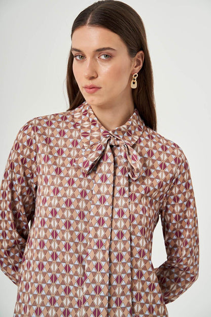 Geometric Patterned Shirt Tunic