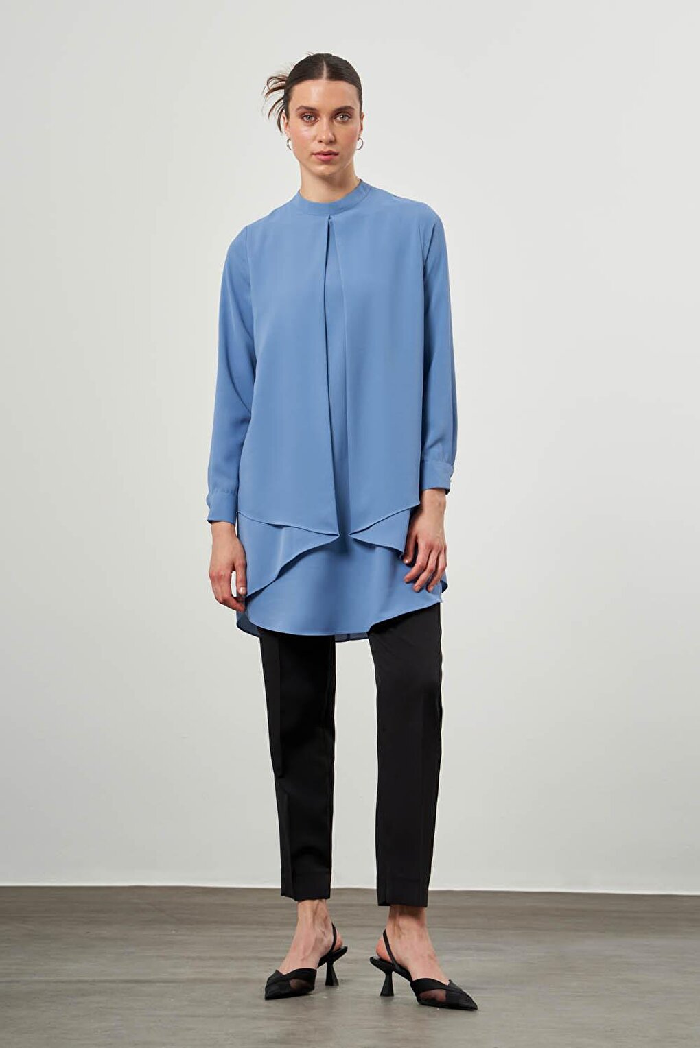 Front Layered Indigo Tunic