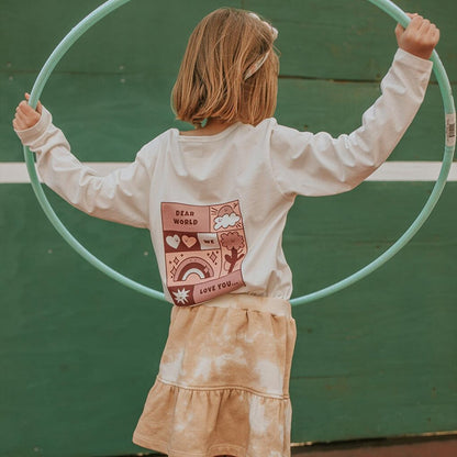 Pink Dear World Long Sleeve Tshirt