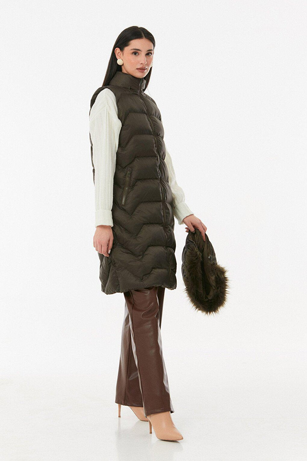 Hooded Vest with Zipper Pockets