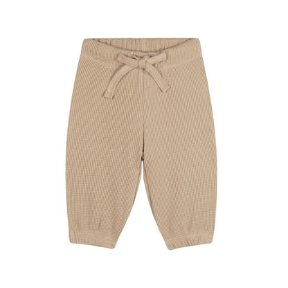 Beige Waffle Sweatpants Trousers