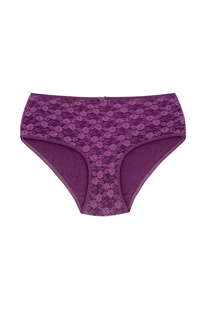 Cotton Front Lined Lez Lace High Waist Women's Panties 5-pack