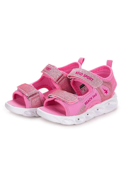 102 Glittering Light Girls Velcro Sandal Shoes